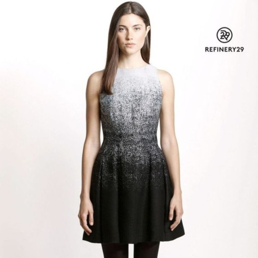 Armani Exchange Black and White Ombre Fit-and-Flare Dress